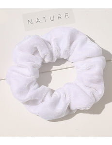 H459 White Velvet Hair Scrunchie - Iris Fashion Jewelry