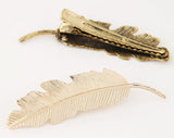 H509 Gold Feather Hair Clip - Iris Fashion Jewelry