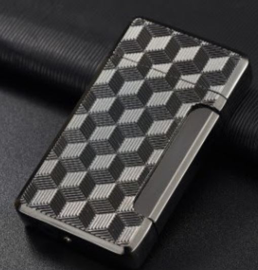 LT35 Gun Metal Cube Design Lighter - Iris Fashion Jewelry