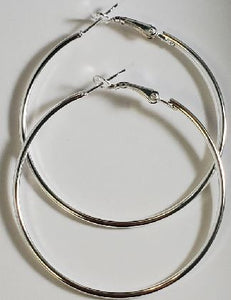 E1137 Silver 1 2/16" Hoop Earrings - Iris Fashion Jewelry