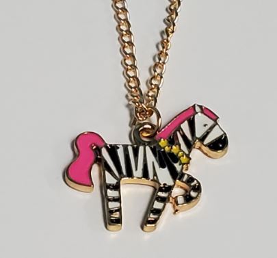 L12 Gold Zebra Necklace FREE EARRINGS - Iris Fashion Jewelry