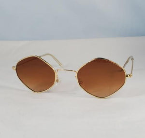 S410 Gold Metal Frame Brown Lens Fashion Sunglasses - Iris Fashion Jewelry