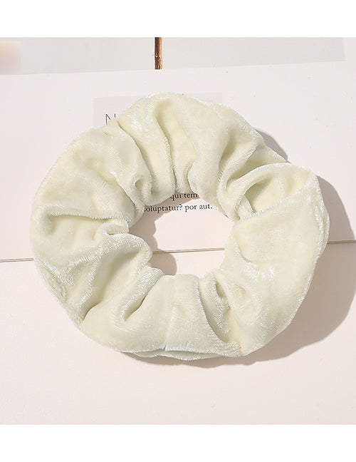 H460 Ivory Velvet Hair Scrunchie - Iris Fashion Jewelry