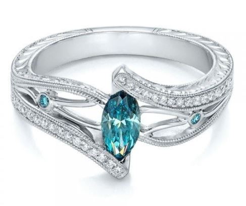 R144 Silver Fashion Blue Gemstone Ring - Iris Fashion Jewelry