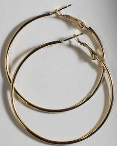 E1143 Gold 1 ¼" Hoop Earrings - Iris Fashion Jewelry