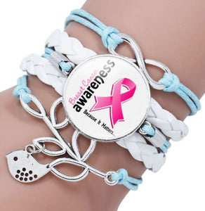 B1057 Breast Cancer Awareness Bracelet - Iris Fashion Jewelry