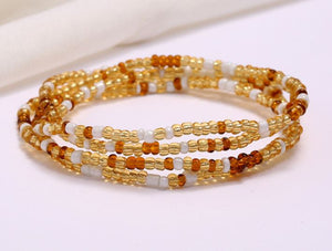 B1065 Champagne Seed Beads Strand Bracelet - Iris Fashion Jewelry