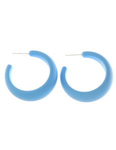 E1385 Light Blue Open Hoop Earrings - Iris Fashion Jewelry