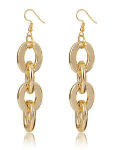 E976 Gold Chain Link Dangle Earrings - Iris Fashion Jewelry