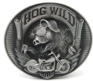 BU203 Hog Wild Motorcycle Belt Buckle - Iris Fashion Jewelry