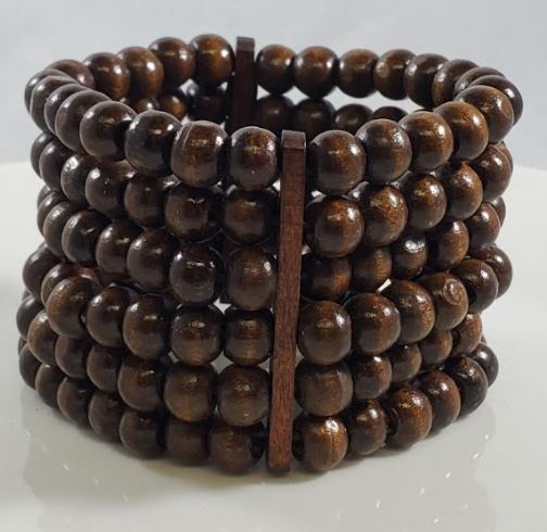 B31 Brown Multi Layer Wooden Bead Bracelet - Iris Fashion Jewelry