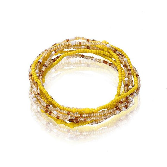 B1048 Yellow Seed Bead Layered Bracelet - Iris Fashion Jewelry