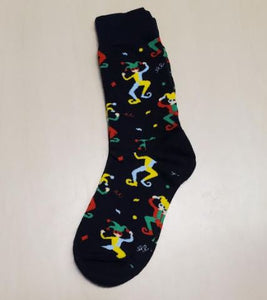 SF1115 Black Colorful Jester Socks - Iris Fashion Jewelry