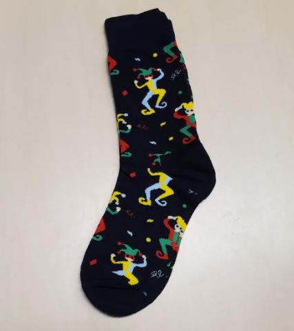 SF1115 Black Colorful Jester Socks - Iris Fashion Jewelry