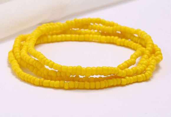 B1077 Yellow Seed Beads Strand Bracelet - Iris Fashion Jewelry