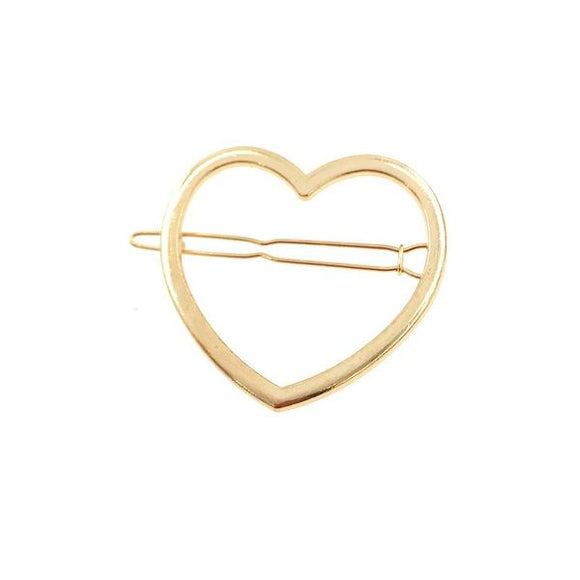 H521 Gold Heart Hair Clip - Iris Fashion Jewelry
