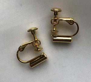 E1033 Gold Clip On Earring Converters For Non Pierced Ears - Iris Fashion Jewelry