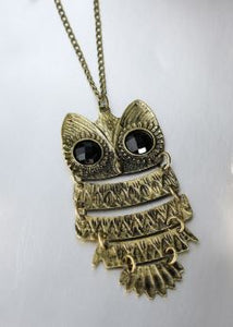 N1383 Gold Owl Necklace with FREE Earrings - Iris Fashion Jewelry