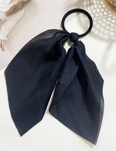 H221 Black Bow Hair Tie - Iris Fashion Jewelry