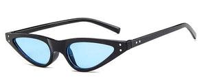 S389 Black Frame Blue Lens Cat Eye Sunglasses - Iris Fashion Jewelry