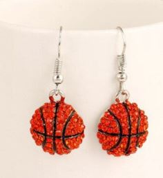 E1188 Basketball Gemstone Dangle Earrings - Iris Fashion Jewelry