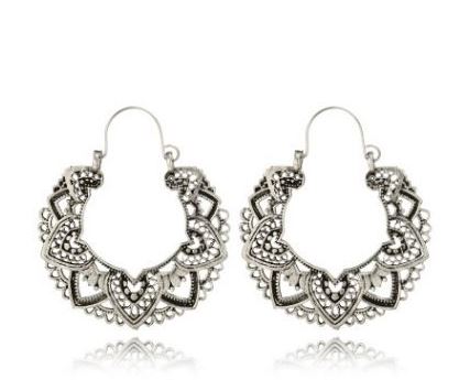 E1476 Silver Openwork Metal Earrings - Iris Fashion Jewelry