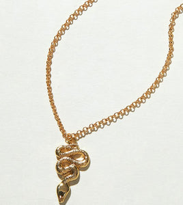 *N1753 Gold Snake Necklace with FREE Earrings - Iris Fashion Jewelry