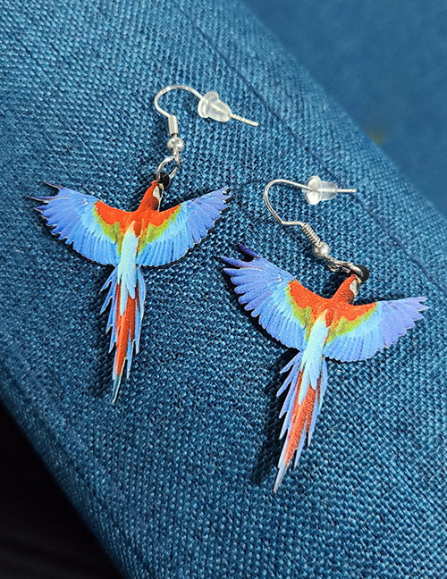 E1423 Colorful Parrot Acrylic Earrings - Iris Fashion Jewelry
