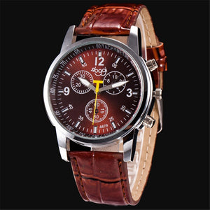 *W259 Brown Crocodile Band Quartz Watch - Iris Fashion Jewelry