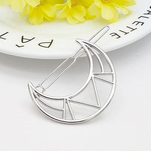 H520 Silver Moon Hair Clip - Iris Fashion Jewelry