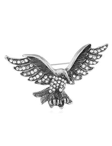 F130 Silver Rhinestone Eagle Fashion Pin - Iris Fashion Jewelry