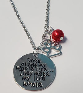 N601 Silver Dogs Make My Life Whole Necklace with FREE Earrings - Iris Fashion Jewelry