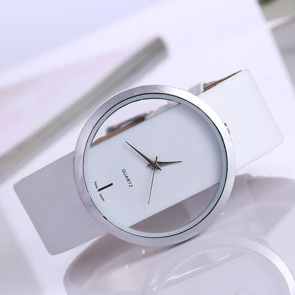 W262 White Band Transparent Timeless Collection Quartz Watch - Iris Fashion Jewelry