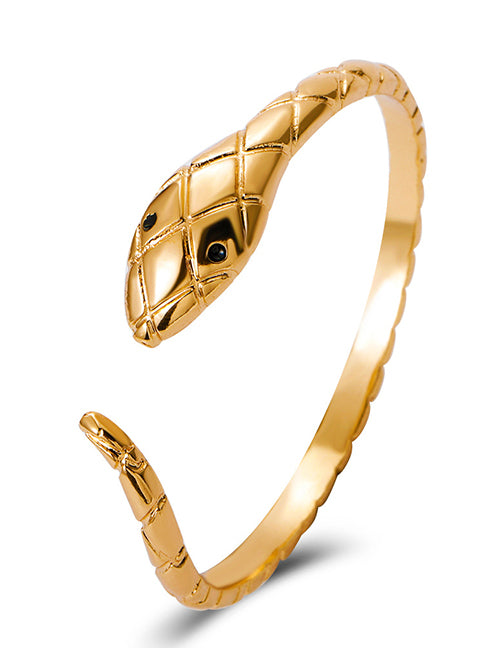 B1139 Gold Snake Cuff Bracelet - Iris Fashion Jewelry