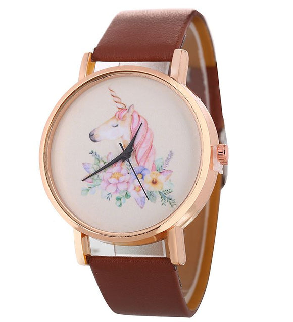 W496 Brown Unicorn Collection Quartz Watch - Iris Fashion Jewelry