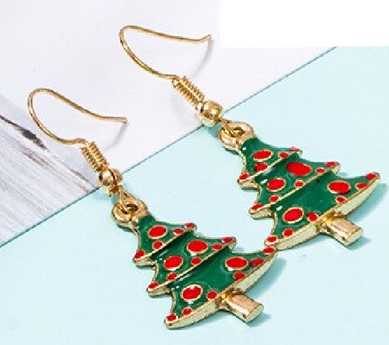 Z94 Gold Christmas Tree Earrings - Iris Fashion Jewelry
