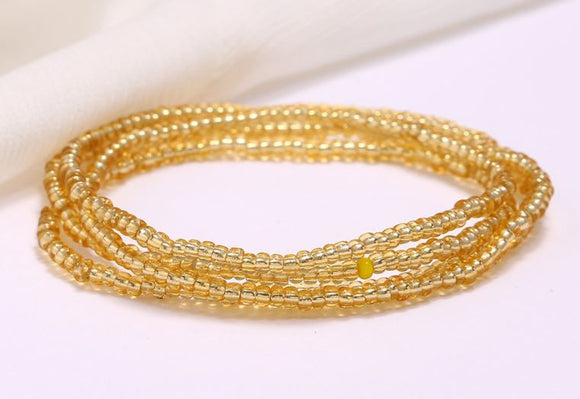 B1107 Champagne Seed Beads Strand Bracelet - Iris Fashion Jewelry