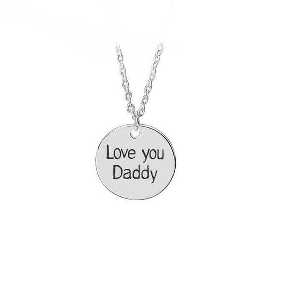 N1755 Silver I Love You Daddy Necklace - Iris Fashion Jewelry