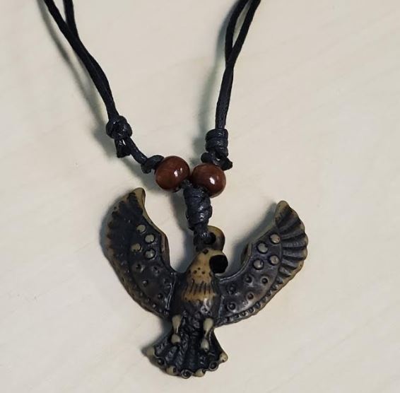 N1296 Brown Falcon Leather Cord Necklace - Iris Fashion Jewelry