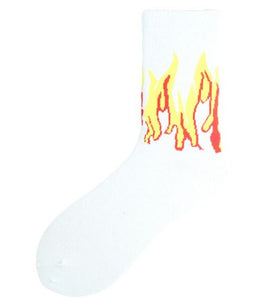 SF458 White Flames Socks - Iris Fashion Jewelry