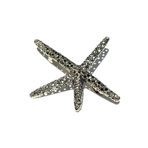 H623 Silver Starfish Hair Clip - Iris Fashion Jewelry