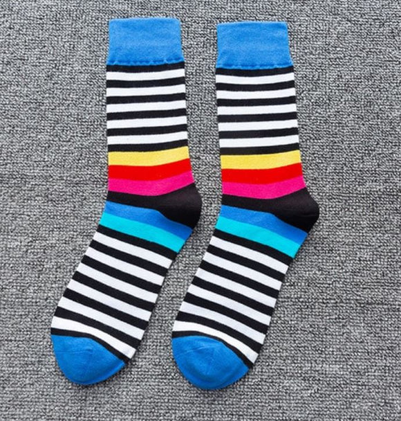SF1269 Colorful Stripes Design Socks - Iris Fashion Jewelry