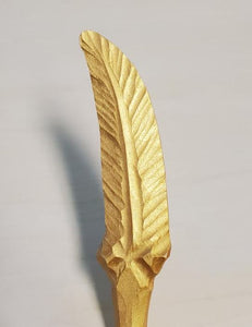 V78 Golden Feather Wood Pen - Iris Fashion Jewelry