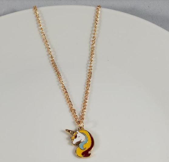 L23 Gold Multi Color Unicorn Necklace with FREE Earrings - Iris Fashion Jewelry