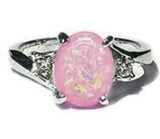 R04 Silver Pale Pink Opal Gemstone Ring - Iris Fashion Jewelry