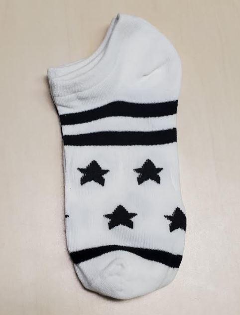 SF1171 White Black Stars & Stripes Low Cut Socks - Iris Fashion Jewelry