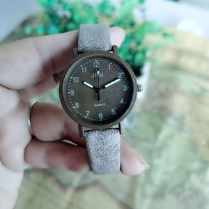 W292 Light Brown Suede Look Collection Quartz Watch - Iris Fashion Jewelry