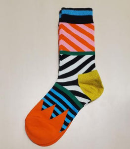SF888 Colorful Stripes Pattern Socks - Iris Fashion Jewelry