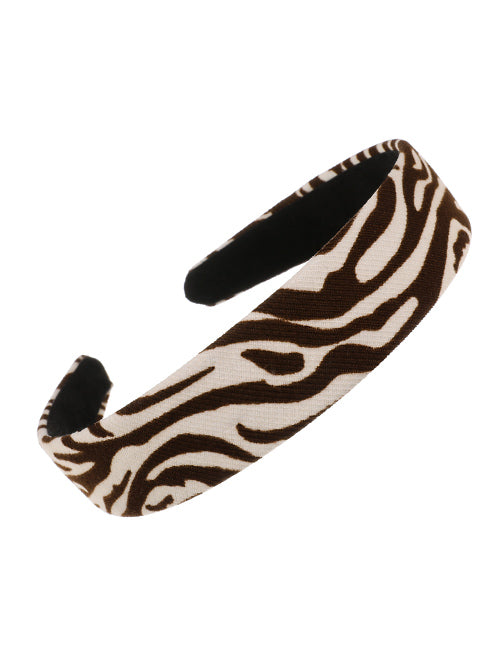 H717 Brown & White Zebra Print Head Band - Iris Fashion Jewelry