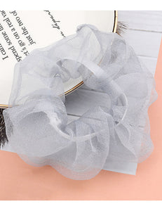 H767 Gray Tulle Hair Scrunchie - Iris Fashion Jewelry